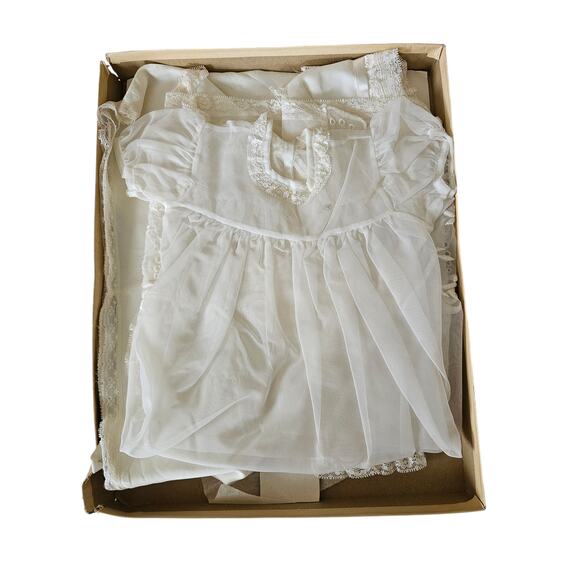 Toddletime Vtg 50's, 60's  Four Piece Baby Girls Christening Outfit Original Box - Picture 5 of 8